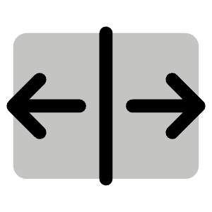 Arrows Out Line Horizontal Duotone Icon from Phosphor Duotone Set