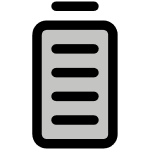 Battery Vertical Full Duotone Icon from Phosphor Duotone Set