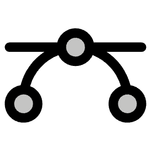 Bezier Curve Duotone Icon from Phosphor Duotone Set