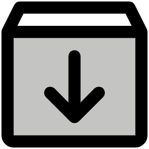 Box Arrow Down Duotone Icon from Phosphor Duotone Set
