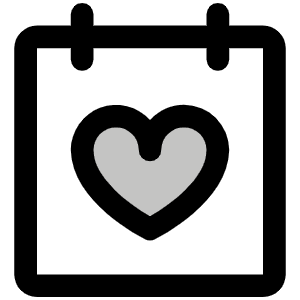 Calendar Heart Duotone Icon from Phosphor Duotone Set