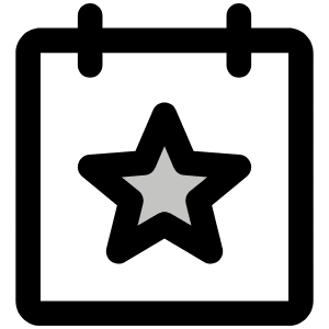 Calendar Star Duotone Icon from Phosphor Duotone Set