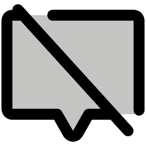 Chat Centered Slash Duotone Icon from Phosphor Duotone Set
