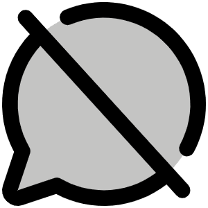 Chat Circle Slash Duotone Icon from Phosphor Duotone Set