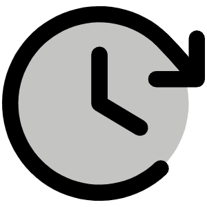 Clock Clockwise Duotone Icon from Phosphor Duotone Set