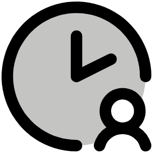 Clock User Duotone Icon from Phosphor Duotone Set