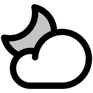 Cloud Moon Duotone Icon from Phosphor Duotone Set