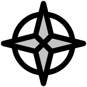 Compass Rose Duotone Icon from Phosphor Duotone Set