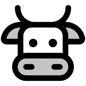 Cow Duotone Icon from Phosphor Duotone Set