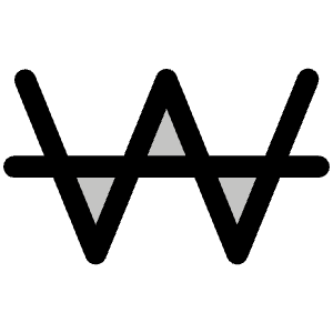 Currency Krw Duotone Icon from Phosphor Duotone Set