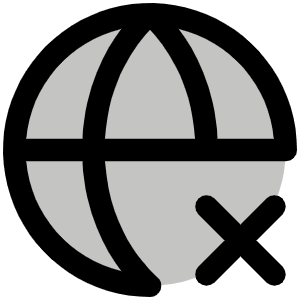 Globe Simple X Duotone Icon from Phosphor Duotone Set
