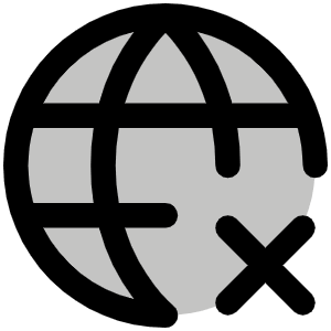 Globe X Duotone Icon from Phosphor Duotone Set