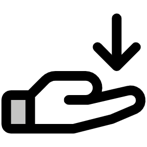 Hand Arrow Down Duotone Icon from Phosphor Duotone Set