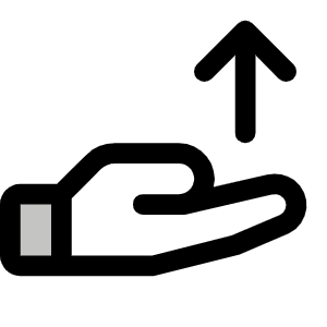 Hand Arrow Up Duotone Icon from Phosphor Duotone Set