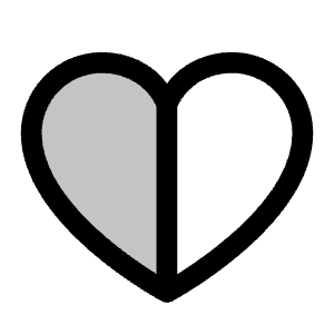 Heart Half Duotone Icon from Phosphor Duotone Set