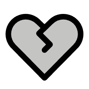 Heart Straight Break Duotone Icon from Phosphor Duotone Set