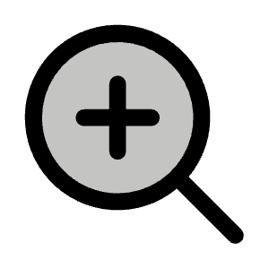 Magnifying Glass Plus Duotone Icon from Phosphor Duotone Set