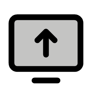 Monitor Arrow Up Duotone Icon from Phosphor Duotone Set