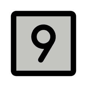 Number Square Nine Duotone Icon from Phosphor Duotone Set