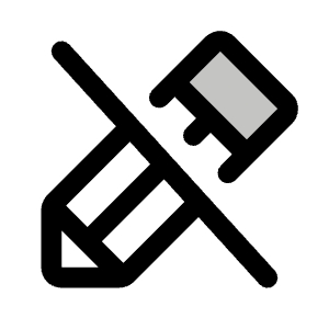 Pencil Slash Duotone Icon from Phosphor Duotone Set