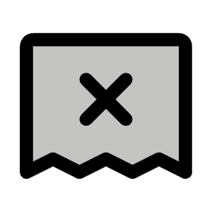 Receipt X Duotone Icon from Phosphor Duotone Set