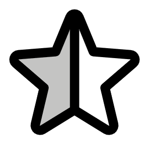 Star Half Duotone Icon from Phosphor Duotone Set