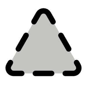Triangle Dashed Duotone Icon from Phosphor Duotone Set