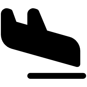 Airplane Landing Fill Icon from Phosphor Fill Set