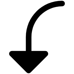 Arrow Bend Left Down Fill Icon from Phosphor Fill Set