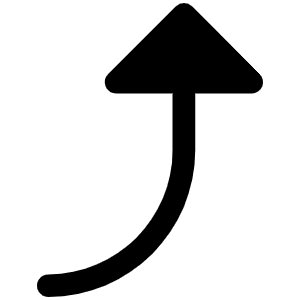 Arrow Bend Right Up Fill Icon from Phosphor Fill Set