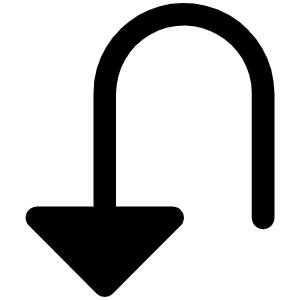 Arrow U Left Down Fill Icon from Phosphor Fill Set