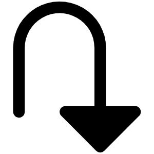 Arrow U Right Down Fill Icon from Phosphor Fill Set