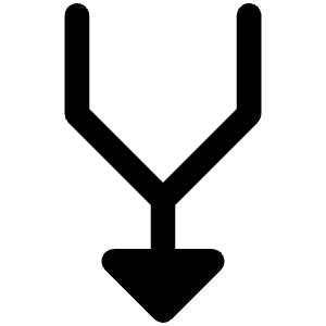 Arrows Merge Fill Icon from Phosphor Fill Set