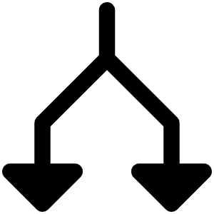 Arrows Split Fill Icon from Phosphor Fill Set