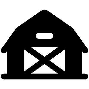 Barn Fill Icon from Phosphor Fill Set