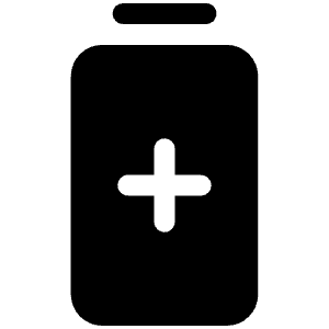 Battery Plus Vertical Fill Icon from Phosphor Fill Set