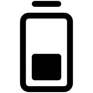 Battery Vertical Medium Fill Icon from Phosphor Fill Set