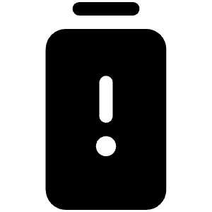 Battery Warning Vertical Fill Icon from Phosphor Fill Set