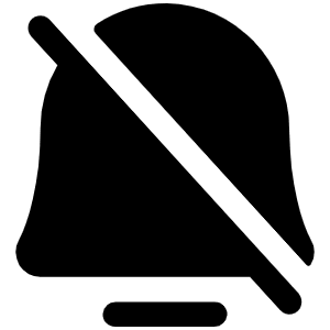 Bell Simple Slash Fill Icon from Phosphor Fill Set