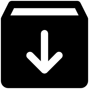 Box Arrow Down Fill Icon from Phosphor Fill Set