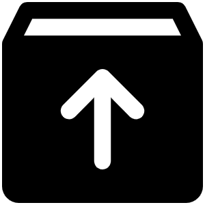 Box Arrow Up Fill Icon from Phosphor Fill Set
