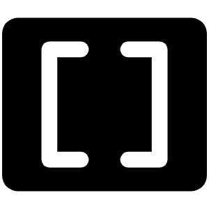Brackets Square Fill Icon from Phosphor Fill Set