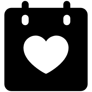 Calendar Heart Fill Icon from Phosphor Fill Set