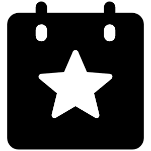 Calendar Star Fill Icon from Phosphor Fill Set