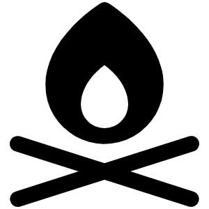Campfire Fill Icon from Phosphor Fill Set