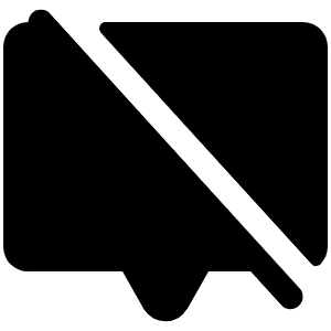 Chat Centered Slash Fill Icon from Phosphor Fill Set