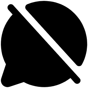 Chat Circle Slash Fill Icon from Phosphor Fill Set