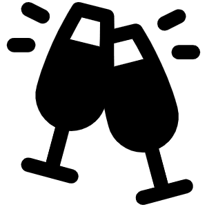 Cheers Fill Icon from Phosphor Fill Set