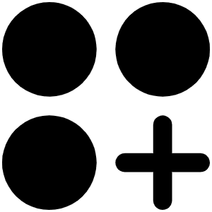Circles Three Plus Fill Icon from Phosphor Fill Set