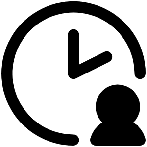 Clock User Fill Icon from Phosphor Fill Set